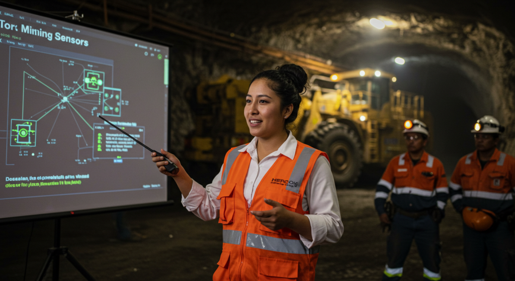 Especialista integrando tecnología en una operación minera